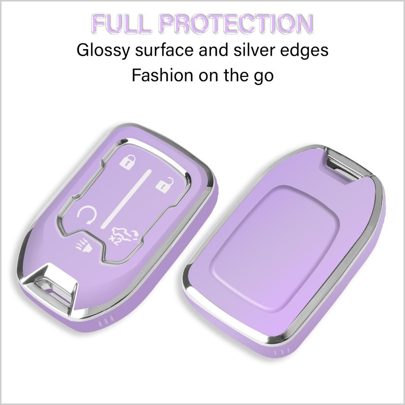 QBUC for GMC Key Fob Cover with Keychain Chrome Trim