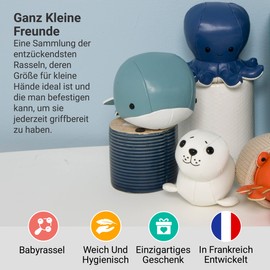 Little Big Friends Little Friends Rattle Toy Special Soft Toy Easy to Clean Madeleine the Whale