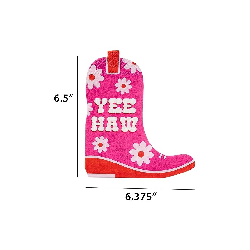 Yee Haw! Die Cut Boot Lunch Napkins, 20 Count (TW7-25416)