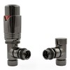 Hot Flow Black Nickel Marella Modern Thermostatic Radiator Valve Angled