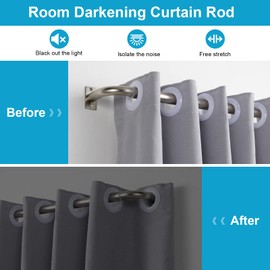 Vimayta Curtain Rods for Windows 48 to 84 Inches, 1 Inch Diameter Metal Wrap Around Window Curtain Rod with Brackets, Brushed Nickel