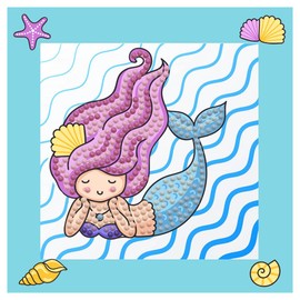 Diamond Dotz Mermaid Dreams Diamond Painting Kits for Kids - Diamond Art Kits a Relaxing Creative Craft Kit with Dotz Gems 5.1"x5.1"
