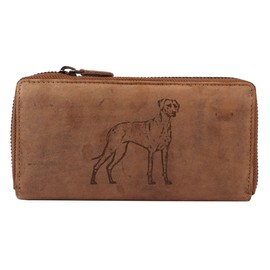 Greenburry Wallet with Name I Wallet with Dog Motif I Wallet with Desired Name I 19 x 10 x 2.5 cm, Rhodesian Ridgeback, Vintage