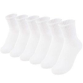 Kids White Seamless Socks Cotton Crew Socks School Ankle Socks with Retro Stripes For Boys Girls