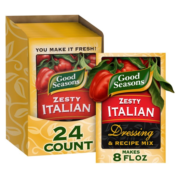 Good Seasons Zesty Italian Dressing & Recipe Seasoning Mix (24 Ct Pack, 0.6 Oz Packets)