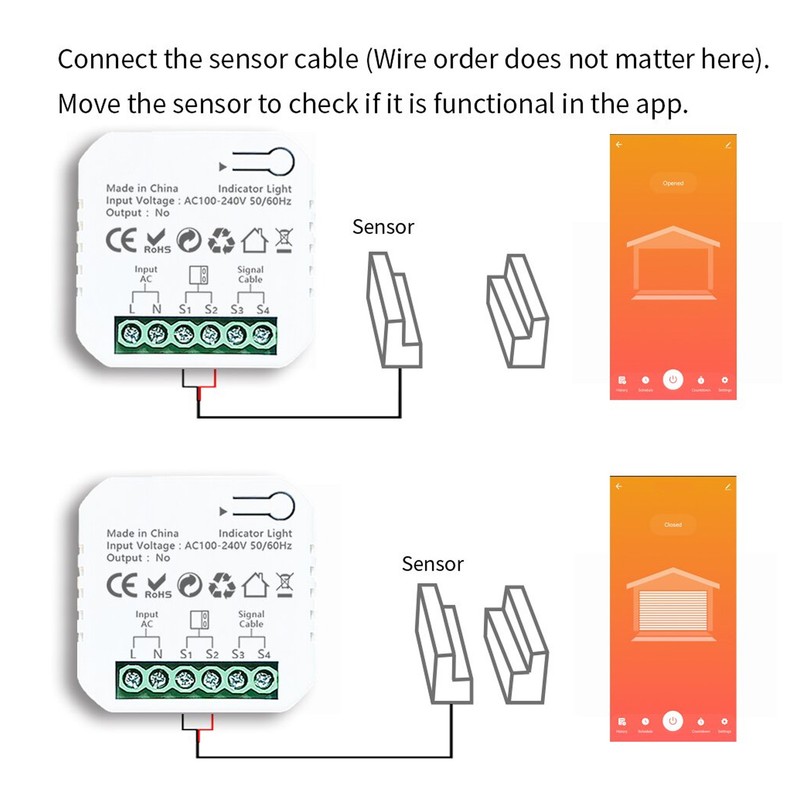 Smart Garage Door Controller for Zigbee APP Voice Remote Control