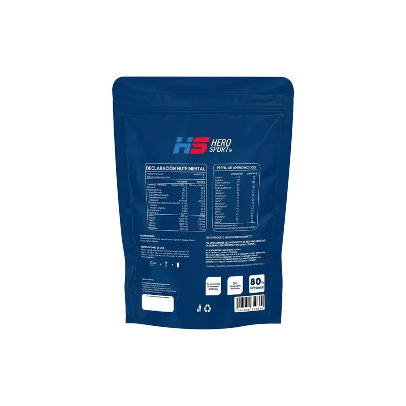 Hero Sport Whey Protein Concentrate Sin Sabor 900gr
