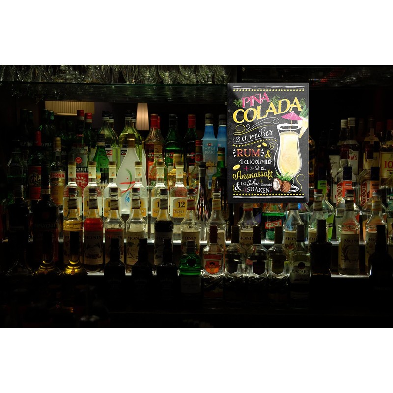 schilderkreis24 Cocktail Recipe "Pina Colada" Magnet Alcohol Spirits Decorative Fridge