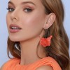 EVER FAITH Petal Earrings for Women Boho Orange Flower Rose
