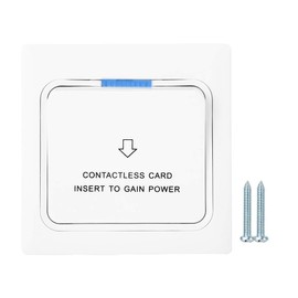 Power Key Card Sensor Switch Panel for Hotel Energy Saving with Electricity Recognition, ABS PC Material, 125K Frequency Induction Card Compatible, White