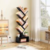 Hoctieon 6 Tier Tree Bookshelf, Tall Bookcase with Drawer, Freestanding