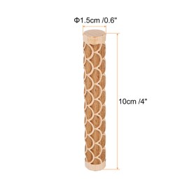 QUARKZMAN Wooden Clay Roller 4 Inch Compartments Pattern Rolling Pins Wooden Rollers Pottery Tools Wood Grain Texture Rollers for Clay Baking Dough Modelling DIY
