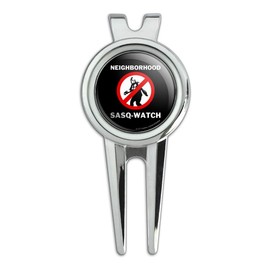 GRAPHICS & MORE Neighborhood Sasq-Watch Sasquatch Watch Funny Humor Golf Divot Repair Tool and Ball Marker