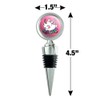 Cute Unicorn Bunny Rabbit with Rainbow Flowers Wine Bottle Stopper