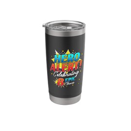 Hero Alert 8 Epic Years 8th Birthday Comic Book 8 Year Old Stainless Steel Insulated Tumbler