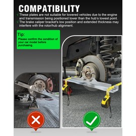 Lupar Heavy Duty Toe Alignment Tool Plates with Tape Measures, Upgrade Stainless Steel Wheel Alignment Tool Plate with Hanging Holes for Easy Wall-Mounted Storage, Silver
