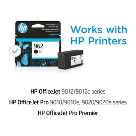 HP 962 Black Ink Cartridge Printers | Works with Printer Series: OfficeJet 9010, Pro 9020 | Eligible for Instant Ink | 3HZ99AN