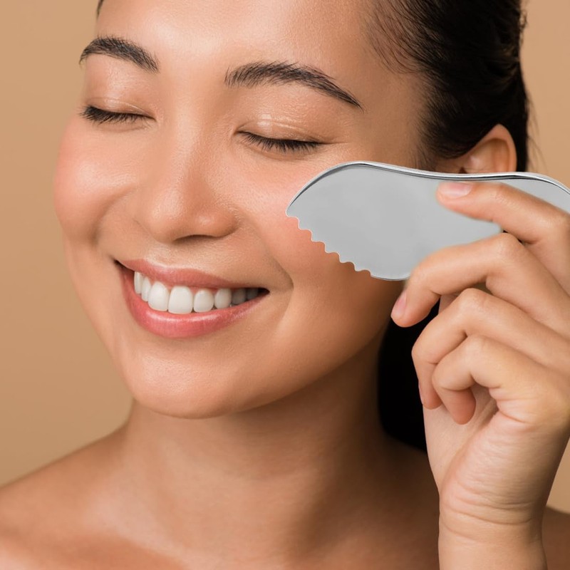 COYUN Gua Sha Edelstahl, Gua Sha Stein Gesichtswerkzeug, Guasha Scraping