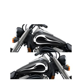 FGD Retro Flames Motorcycle Gas Tank Decal / Sticker Set of 2 13" x 5.5" Flm407