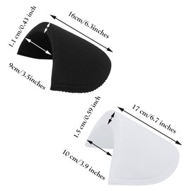 4 Pairs Covered Set-in Shoulder Pads Sewing Foam Pads Sponge Shoulder Pad Shoulder Enhancer for Women Men Blazer Suit Coat Jacket Clothes Sewing Accessories (2 Black + 2 White)