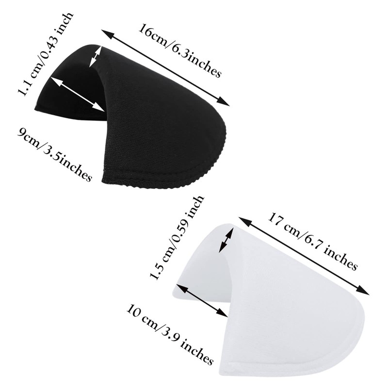 4 Pairs Covered Set-in Shoulder Pads Sewing Foam Pads Sponge