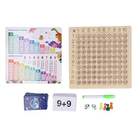 Multiplication and Addition Board 2 in 1 Wooden Math Learning Educational Toy for Kids