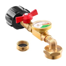 Dedjgoo 1Set Propane Tank Adapter Regulator Propane Adapter with Propane Tank Gauge with ON-Off Control Valve