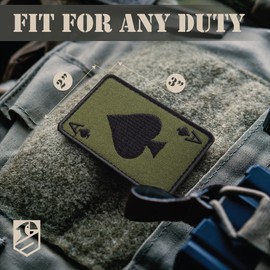 Bluyellow 2Pcs Ace of Spades Patch Death Card, Embroidered Tactical Patches for Military Backpack, Tactical Vest, Military Helmet, Dog Vest Harness, Military Patches with Hook & Loop Fastener, 2x3"