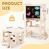 4-in-1 Toddler Kitchen Step Stool, Foldable Learning Standing Tower with