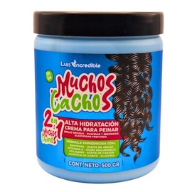 Crema para Peinar Rizos Muchos Cachos Labs Incredible, Alta Hidratación, Brillo Natural, Suavidad y Sedosidad Sin Sal 500 gr