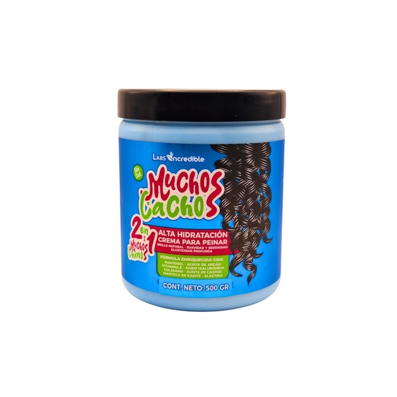 Crema para Peinar Rizos Muchos Cachos Labs Incredible, Alta Hidratación,