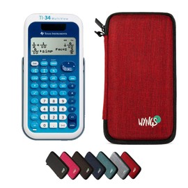 WYNGS TI-34 MultiView Calculator with Protective Case in Red - Basic Set