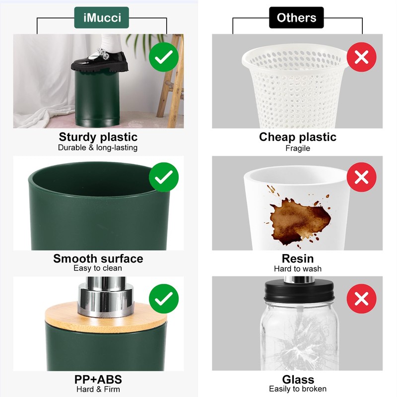 iMucci Bathroom Accessories Set - with Trash Can Toothbrush Holder