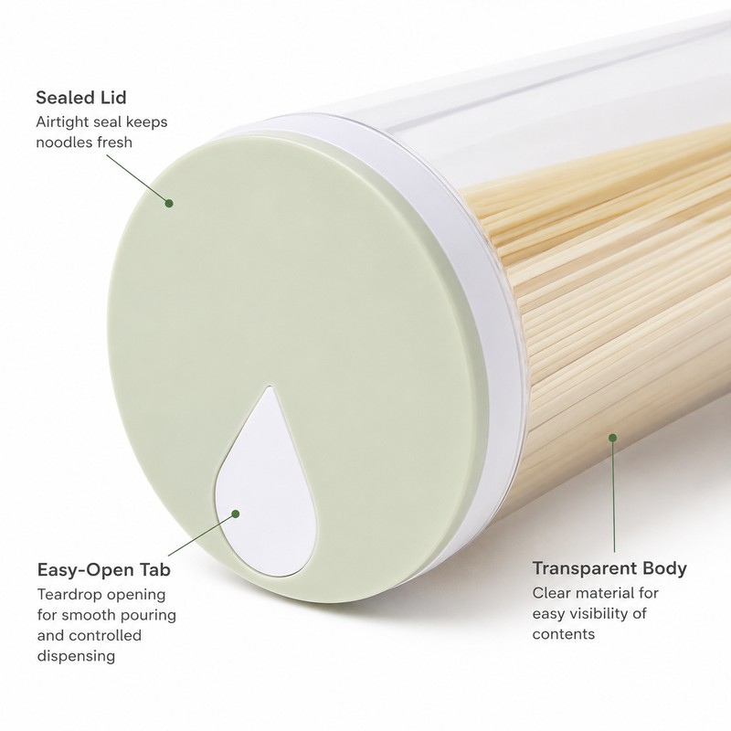 Airtight Noodle Storage Container for Kitchen Use – Tall Pasta
