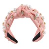 Gmmidea Pearl Knotted Women Headband Sparkle Rhinestone Jeweled Headband Wide