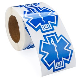 250 Star of Life EMT Stickers - Support Law Enforcement Stickers for Car Bumpers, Office Doors, Cell Phones and More!