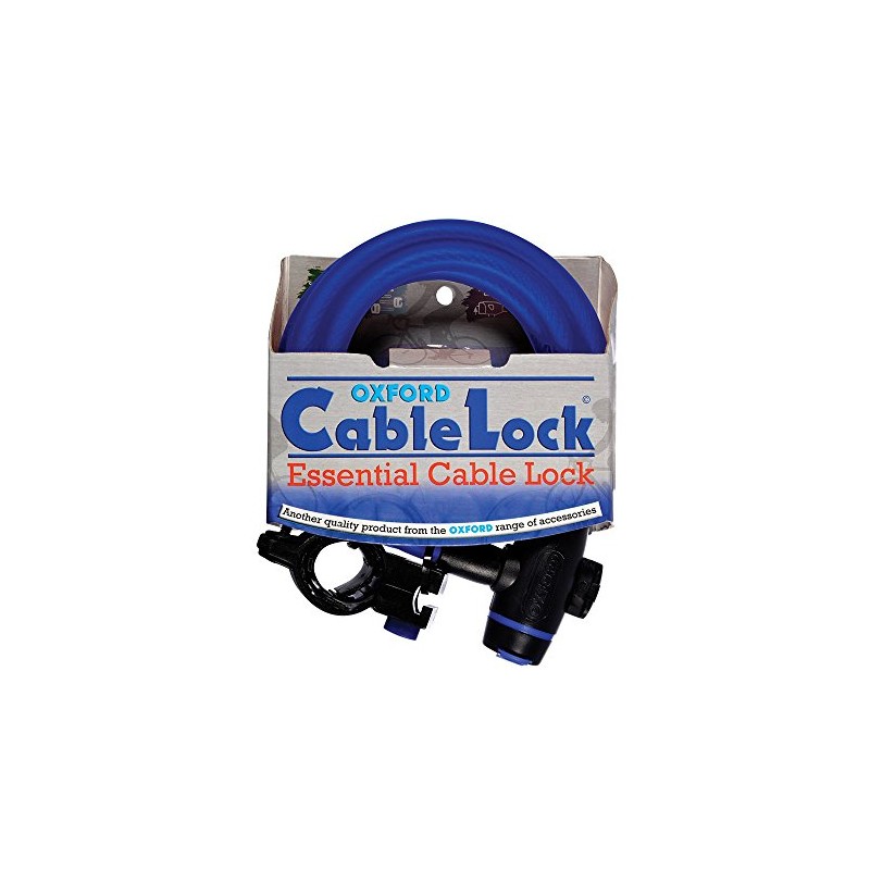 Oxford Cable Bike Lock, 12mm x 1.8m - Blue