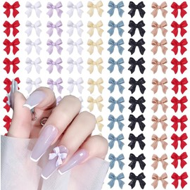 155 Pcs 3D Bow-Knot Nail Charms Set Colorful Bows Nail Art Accessories Nail Charms for Acrylic Resin Nails DIY Manicure Tips Decoration