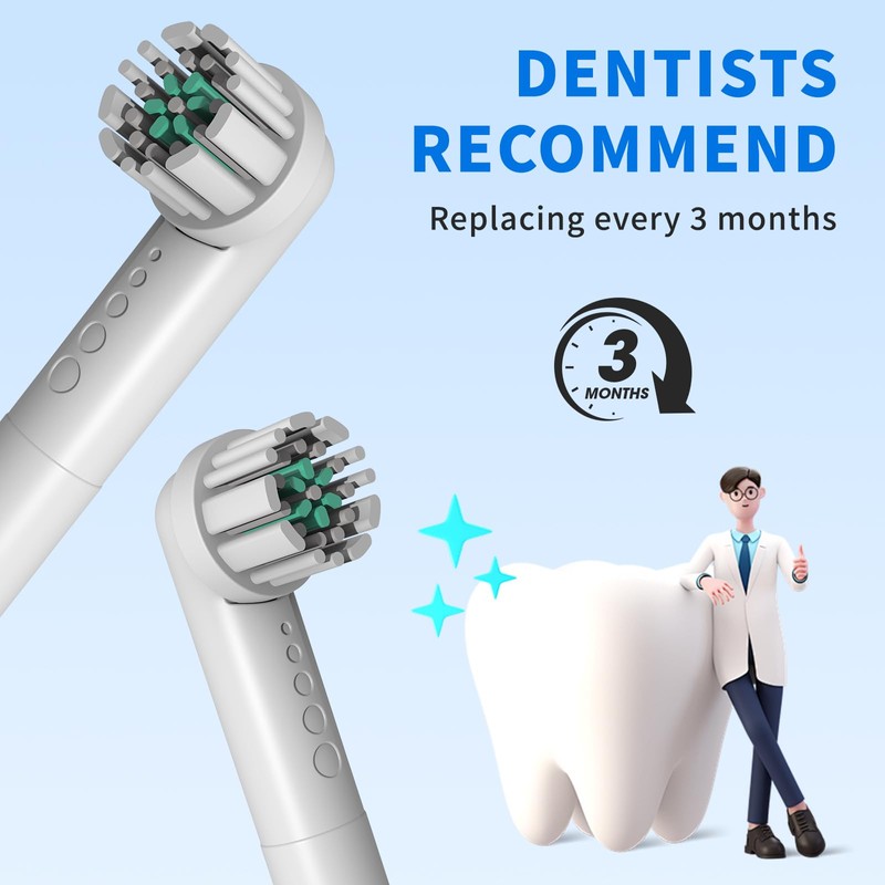 Toothbrush Replacement Heads for Quip 360 Oscillating Electric Toothbrush