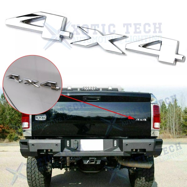 Xotic Tech Nameplate Chrome 3D 4X4 Rear Emblem Badge Car