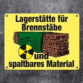 Firewood Storage Metal Sign in 15 x 20 cm in Yellow for People Who Store Wood for Their Own Stove and Find Jokes About Nuclear Power Bearings Funny