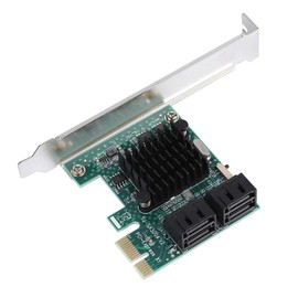 JTLB SATA 3.0 Expansion Card, 4-Port PCIE to SATA 3.0 Controller Card Adapter, 6G Speed for Easy Storage Expansion