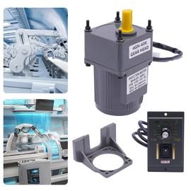 25W 110V AC Gear Motor Electric Motor Variable Reduction Controller High Torque Gearbox Reducer Motor Speed Controller with Stand