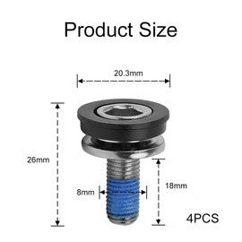 Crank Bolt Bicycle M8, 8mm Hex Fixing Screws, Bottom Bracket Crank Bolts, Bottom Bracket Stainless Steel Bolts Bicycle Bottom Bracket Axle Bolts, Waterproof, Pack of 4 HOTMNTY