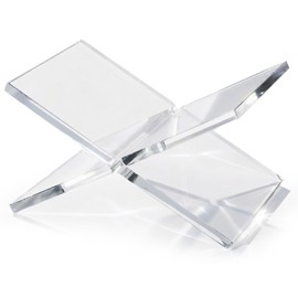 Clear Acrylic Book Stand, 12 x 8 x 6 in Open Book Display Holder, 8mm Thick X-Shape Cookbook Stand for Kitchen Counter, Coffee Table Books, Bibles, Art Books and Magazines