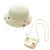 WeeH Girls Summer Hat Bag Set Wide Brim Hat Sun