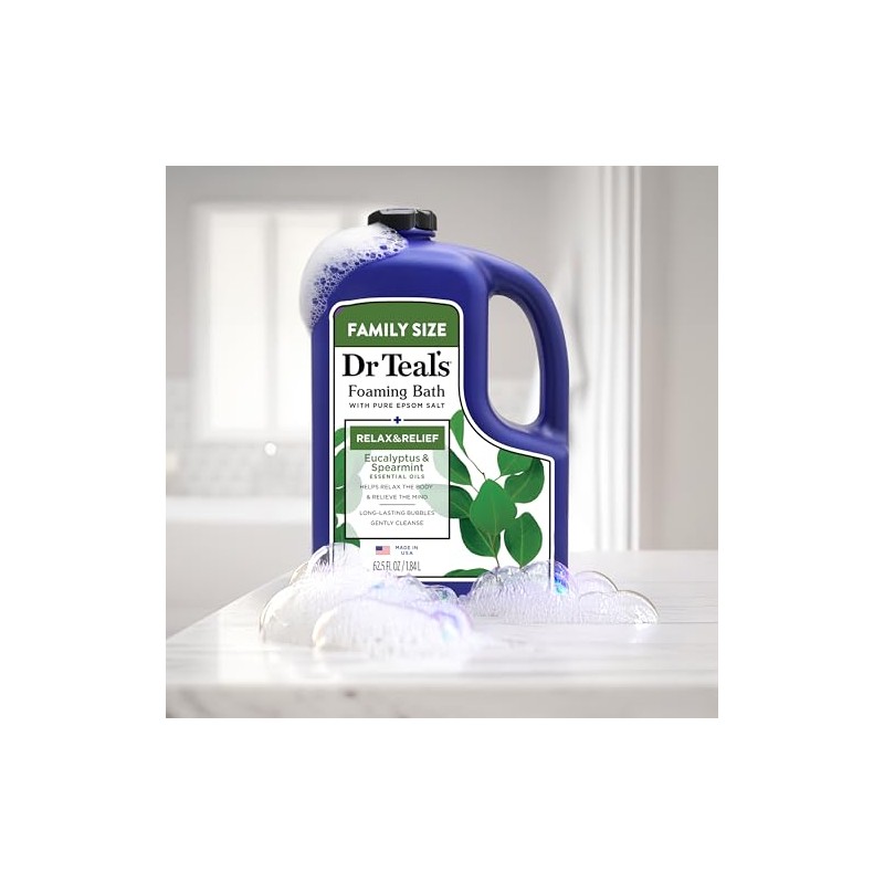 Dr Teal's Foaming Bath with Pure Epsom Salt, Relax &