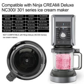 Ninja Creami Lid Replacement Outer Bowl Lid for Ninja NC301 Ice Cream Maker, Creami Replacement Parts Accessories Compatible Model NC299AMZ / NC301 / NC300 / NC201 / NC101 Series (NO Paddle)