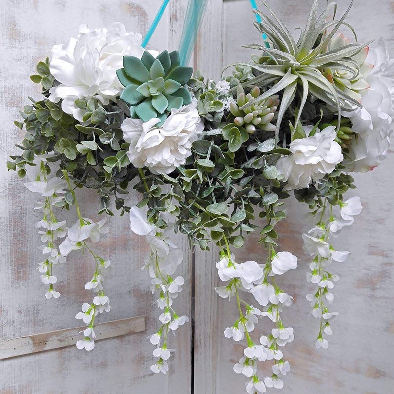 Winlyn 5.9' Long Faux Silver Dollar Eucalyptus Leaves Greenery Artificial