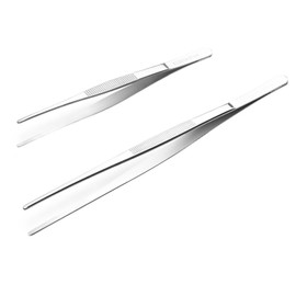 Barbecue Tweezers, Cooking Tweezers, Kitchen Tweezers, 304 Stainless Steel, Dishwasher Safe, Meat Tweezers, Roasting Tweezers (20 cm/30 cm), Silver, Straight